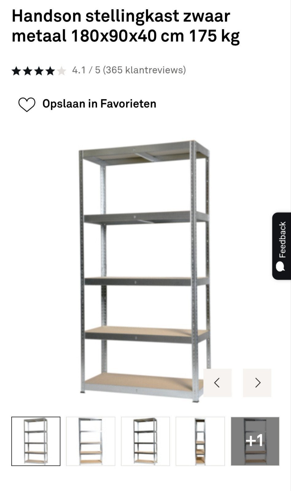 Handson stellingkast zwaar metaal Karwei, Huis en Inrichting, Ophalen, Zo goed als nieuw