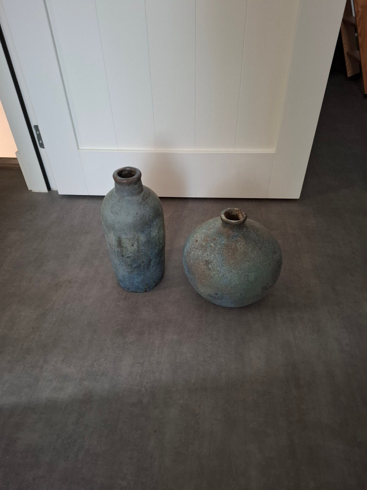 Set vazen voor droogbloemen., Ophalen, Blauw, Zo goed als nieuw, Geschikt voor droogbloemen