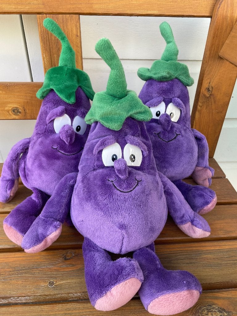 Groente fruit knuffel Lidl vitamaxi vitamini aukje aubergine, Ophalen of Verzenden, Zo goed als nieuw, Overige typen