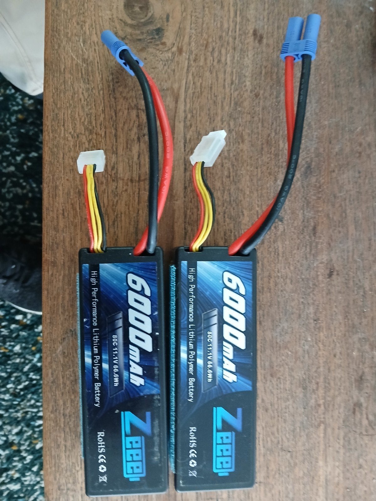 Zeee 2x  3S 6000mAh 80C EC5 LiPo Batterij hardcase, Elektro, Ophalen of Verzenden, Zo goed als nieuw, Onderdeel