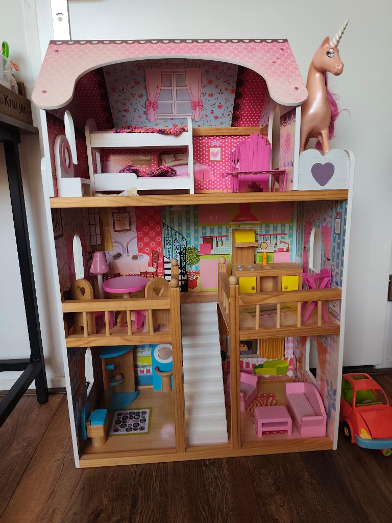Poppenhuis incl. Meubels, Ophalen, Zo goed als nieuw, Poppenhuis