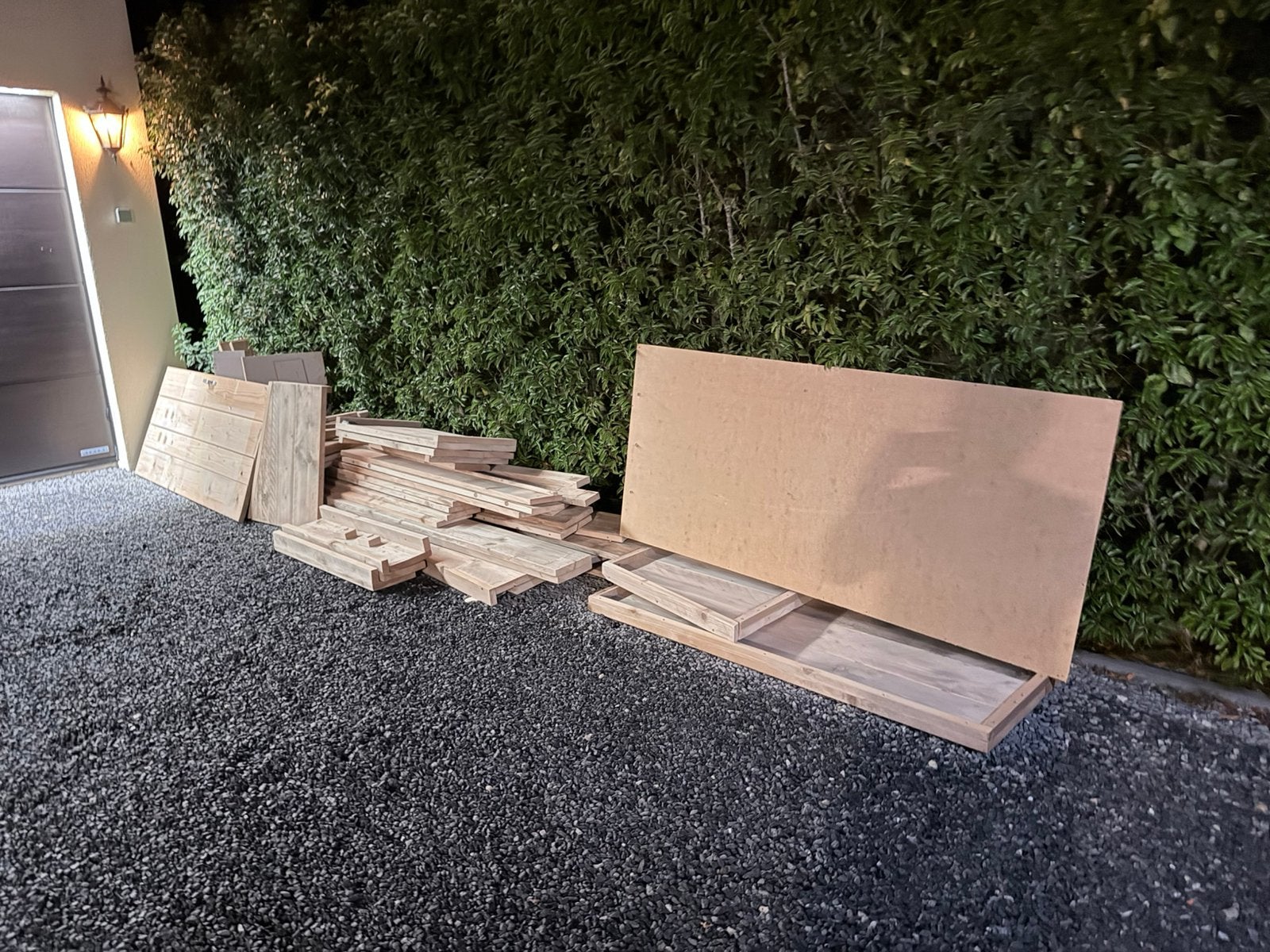 Partij steigerhout - gratis ophalen, Ophalen, Gebruikt, 25 tot 50 mm, Plank