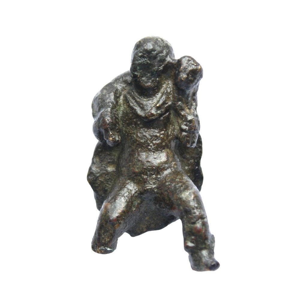 Bodemvondst Romeins bronzen beeldje van een kriophoros, Antiek en Kunst, Verzenden