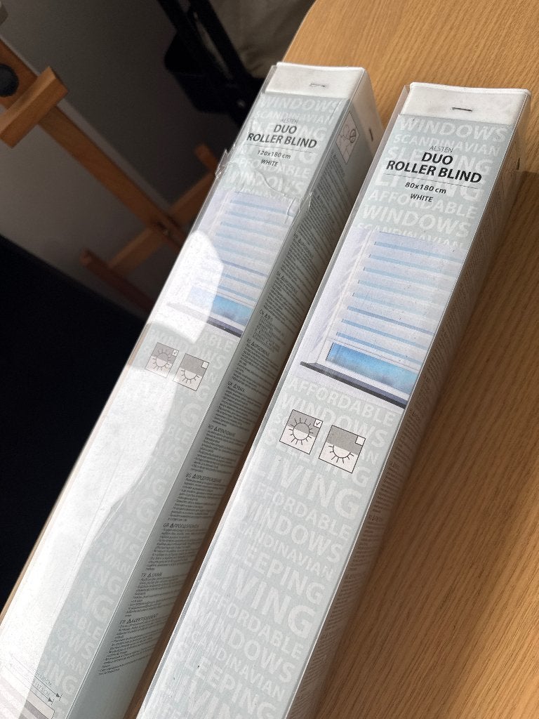 Nieuwe rolgordijnen, Huis en Inrichting, Stoffering | Gordijnen en Lamellen, Ophalen, 100 tot 150 cm, Wit, Nieuw