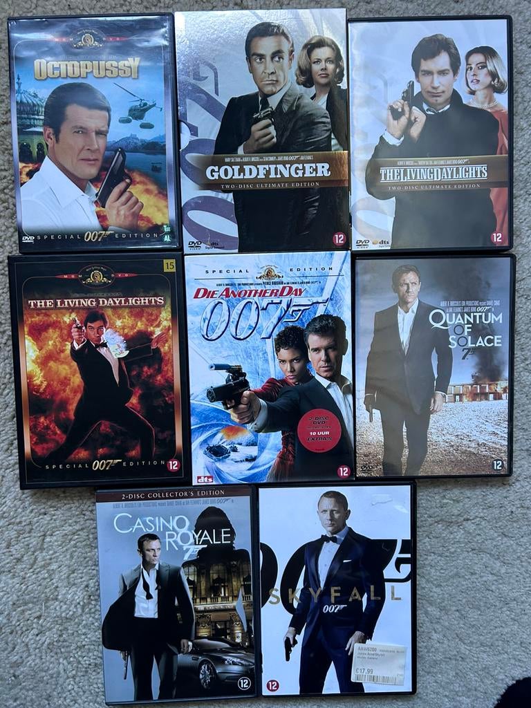 James Bond DVD Collectie: 7 Films, Vanaf 12 jaar, Ophalen of Verzenden, Zo goed als nieuw, Actiethriller