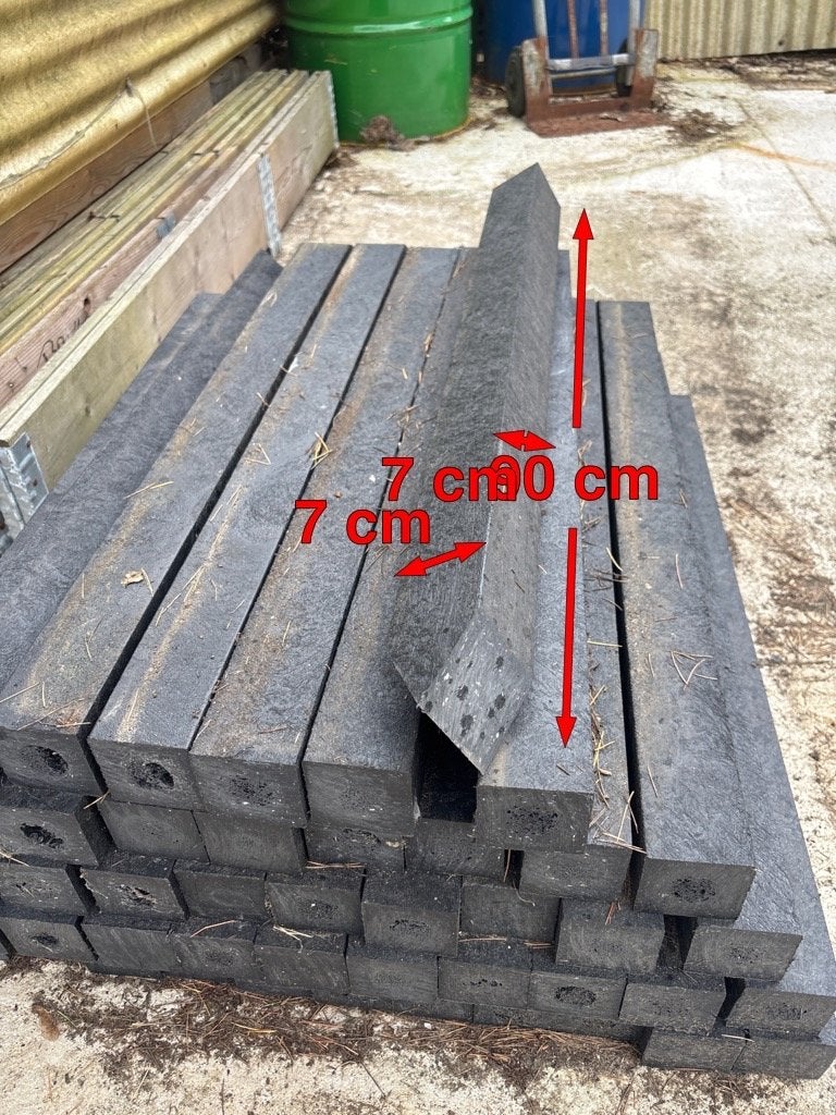 Zwarte kunststof palen 7x7x100 cm - Duurzaam en veelzijdig, Doe-het-zelf en Verbouw, Hout en Planken, Ophalen, Gebruikt, 50 mm of meer