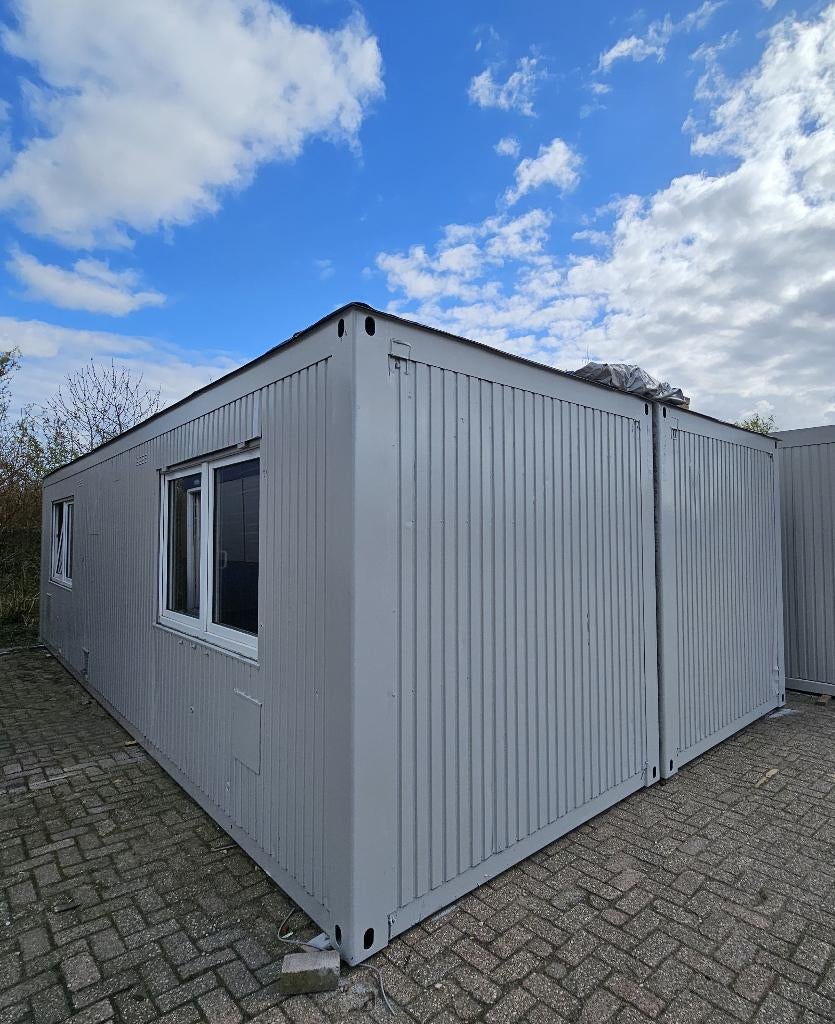 Kantoorunit, Bouw-schaftkeet, Woonunit, Directiekeet. 9 x 5., Doe-het-zelf en Verbouw, Bouwketen en Schaftketen, Ophalen, Gebruikt