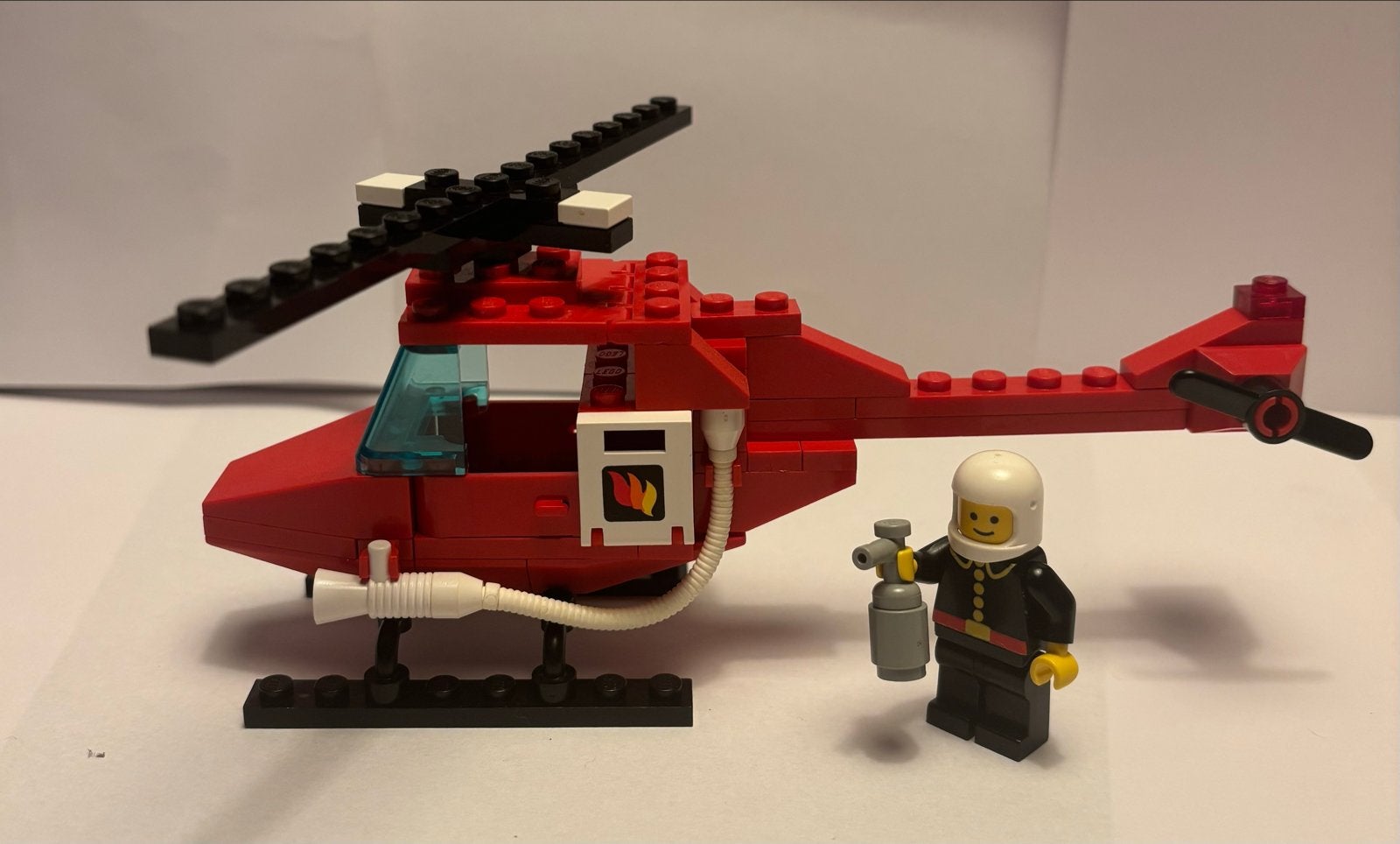 LEGO Legoland 6657 Brandweer Helikopter met minifiguur, Gebruikt, Lego, Ophalen of Verzenden, Compleet