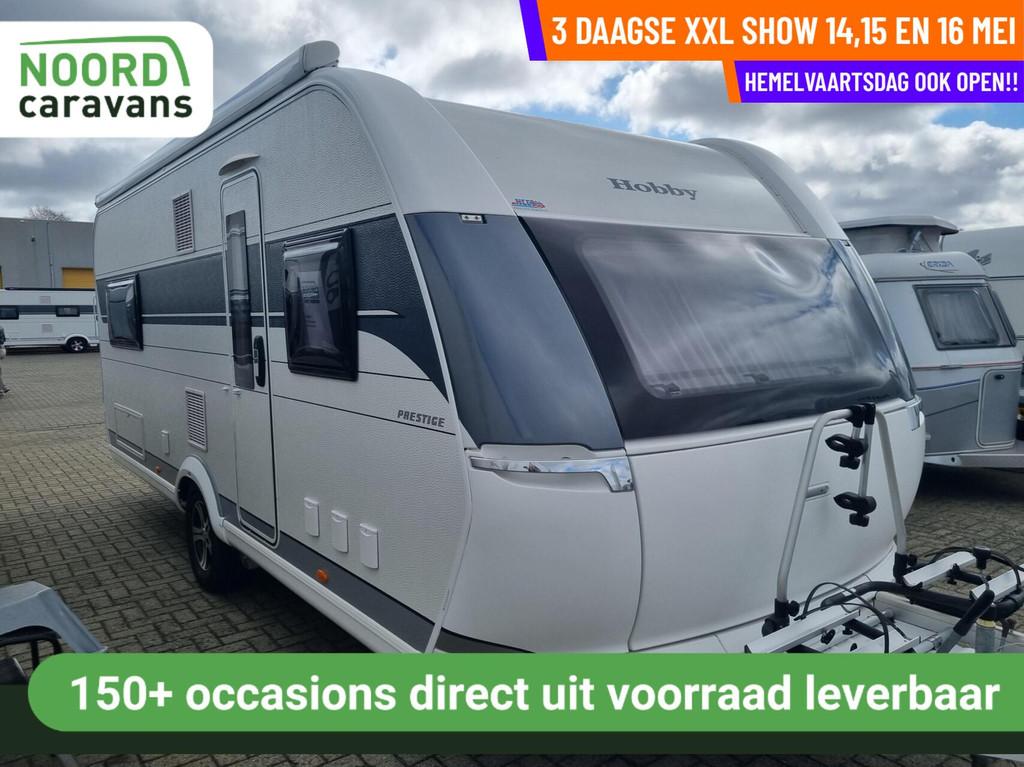 Hobby 560 FC prestige MOVER + CASS LUIFEL + 250 CM +FRANSBED, Caravans en Kamperen, Caravans, Rondzit, Hobby, 7 tot 8 meter, Bedrijf