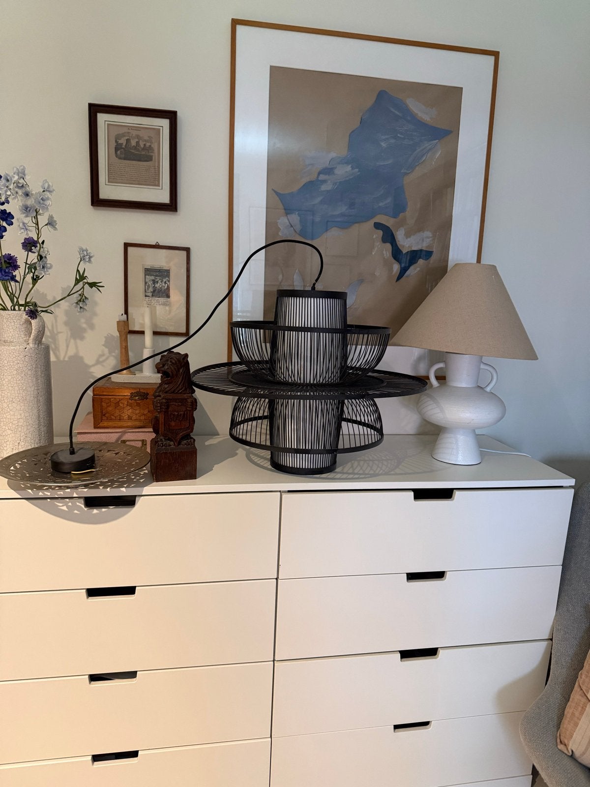 Zwarte hanglamp Sissyboy, Ophalen, Zo goed als nieuw, Hout, E27 (groot)