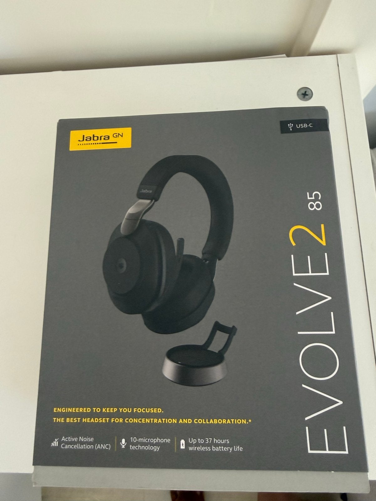 Nieuw Jabra Evolve2 85 MS Stereo Headset ANC en laadstation, Audio, Tv en Foto, Koptelefoons, Ophalen, Bluetooth, Nieuw, Over-ear
