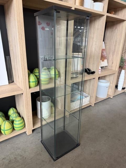 Glazen vitrinekast / opbergkast met 3 planken, 1 st, Minder dan 50 cm, Ophalen of Verzenden, Glas, 150 tot 200 cm