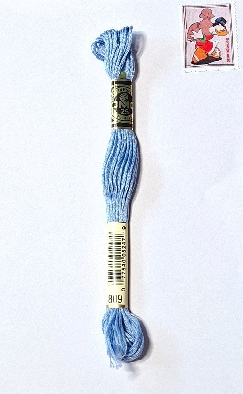 DMC mouline, blauw 809, 68314 ILLZACH, Ophalen of Verzenden, Borduurgaren of Zijde, DMC
