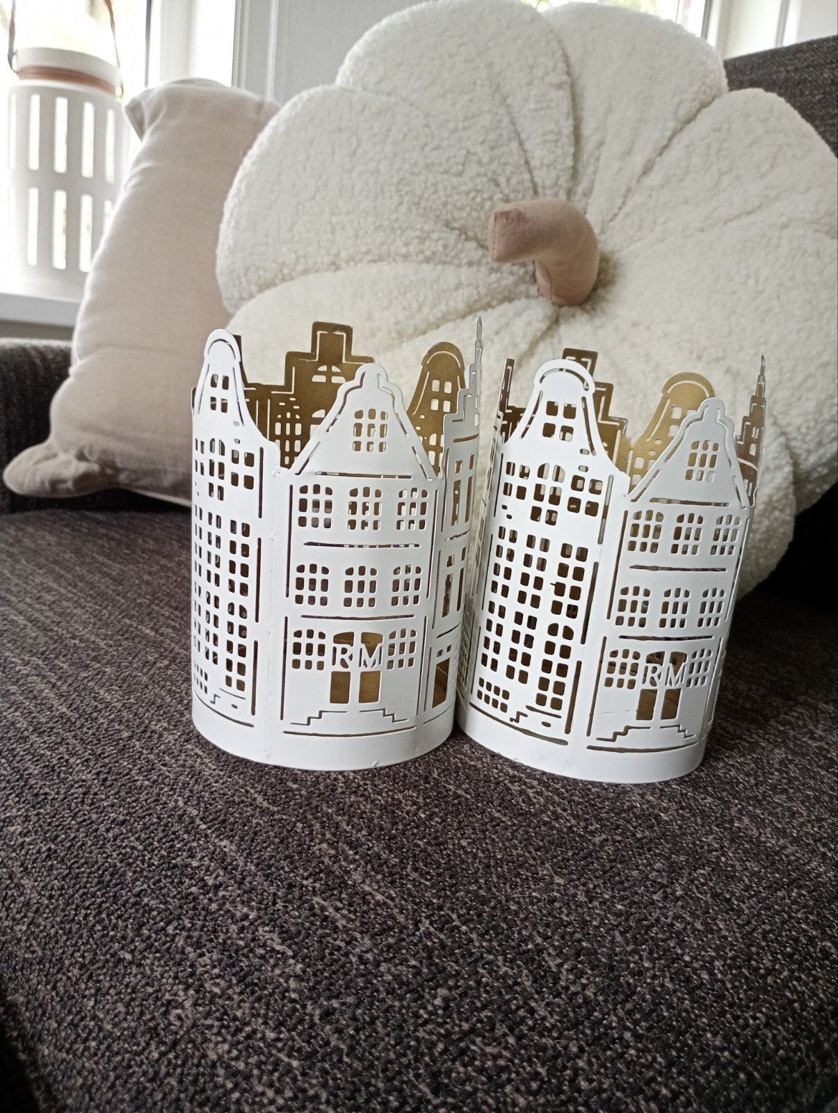2 Rivièra Maison windlichten metaal, Ophalen, Windlicht, Rivièra Maison, Zo goed als nieuw