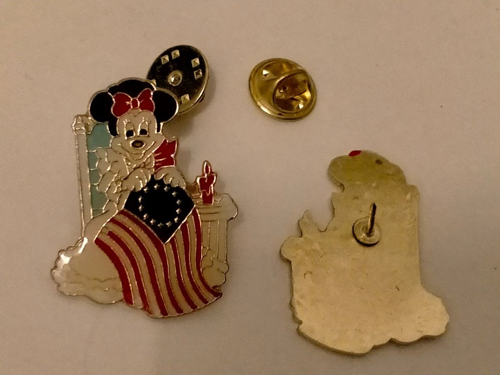 Minnie Mouse USA Amerikaanse vlag logo pin Disney tekenfilm, Verzenden, Gebruikt
