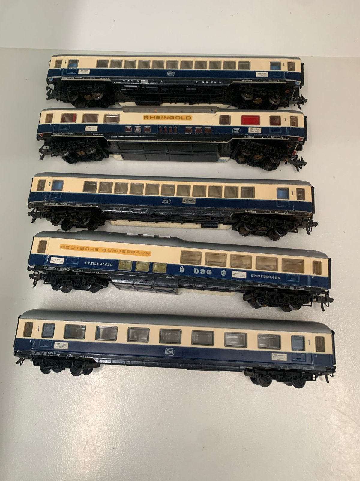 Set van 5 Hornby-Acho DB Rheingold en DSG Wagons - H0 Schaal, Overige merken, Gebruikt, Gelijkstroom, Wagon