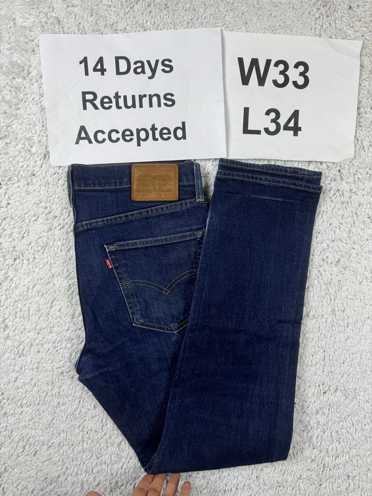 Levi’s 502 Jeans / Taper Fit / Navy Blauw / W33 L34 / 2686, Zo goed als nieuw, H, W33 - W34 (confectie 48/50), B