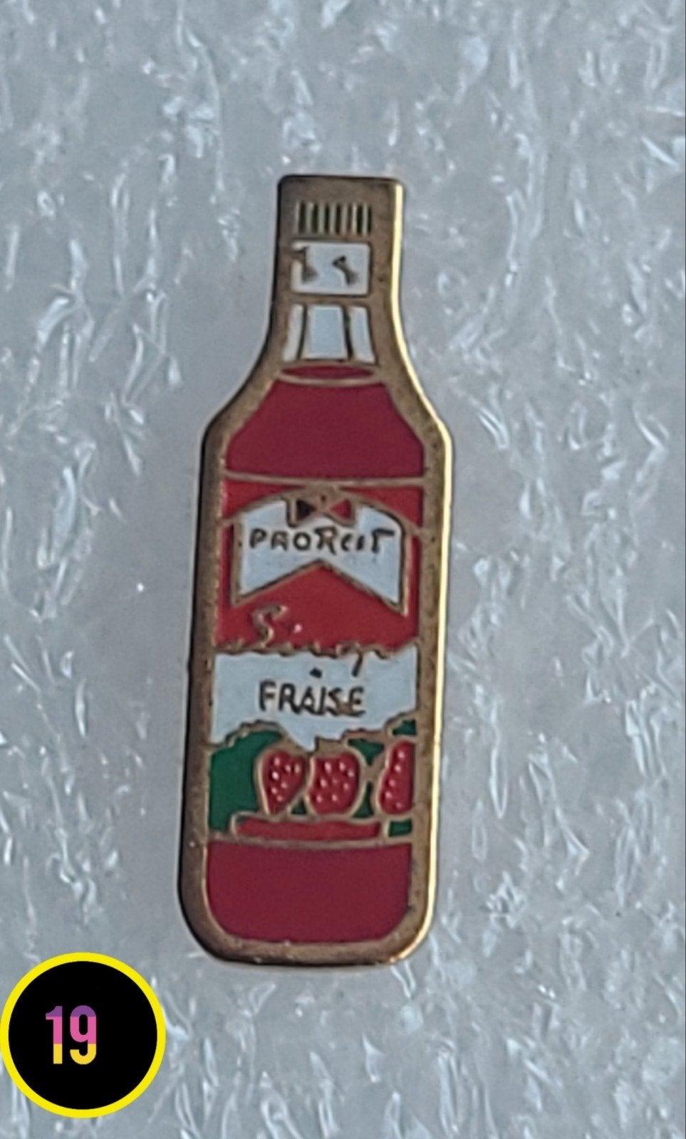Vintage Pin Fles PRORCIT Sirop Fraise - Verzamelaarsobject, Verzamelen, Verzenden