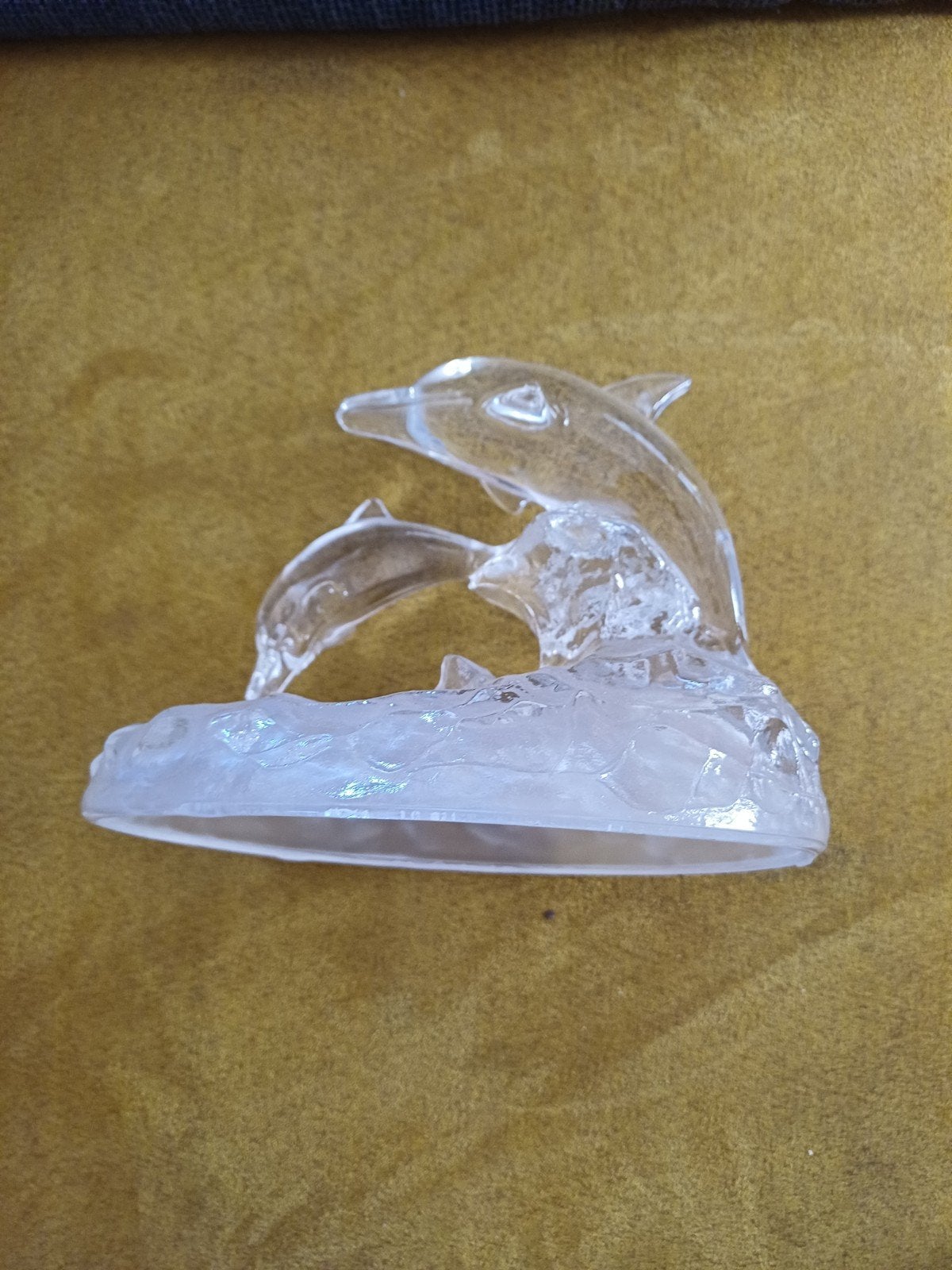 Vintage Cristal d'Arques kristallen dolfijnen beeldje, Ophalen of Verzenden