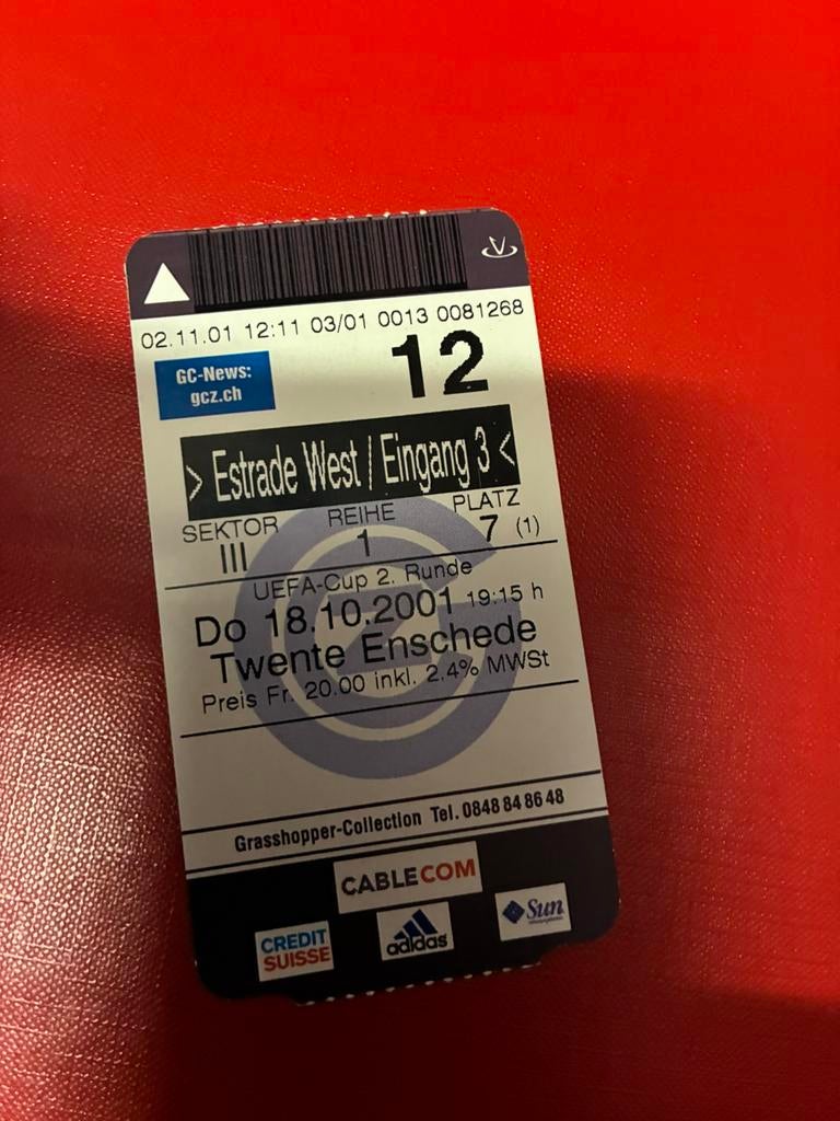 kaartje grasshoopers fc twente europees, Ophalen of Verzenden