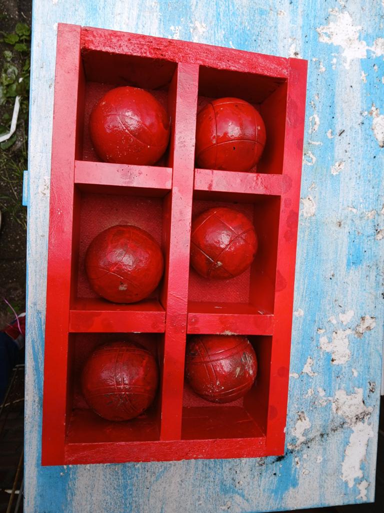 Vintage Jeu de Boules set in houten kist, Ophalen of Verzenden