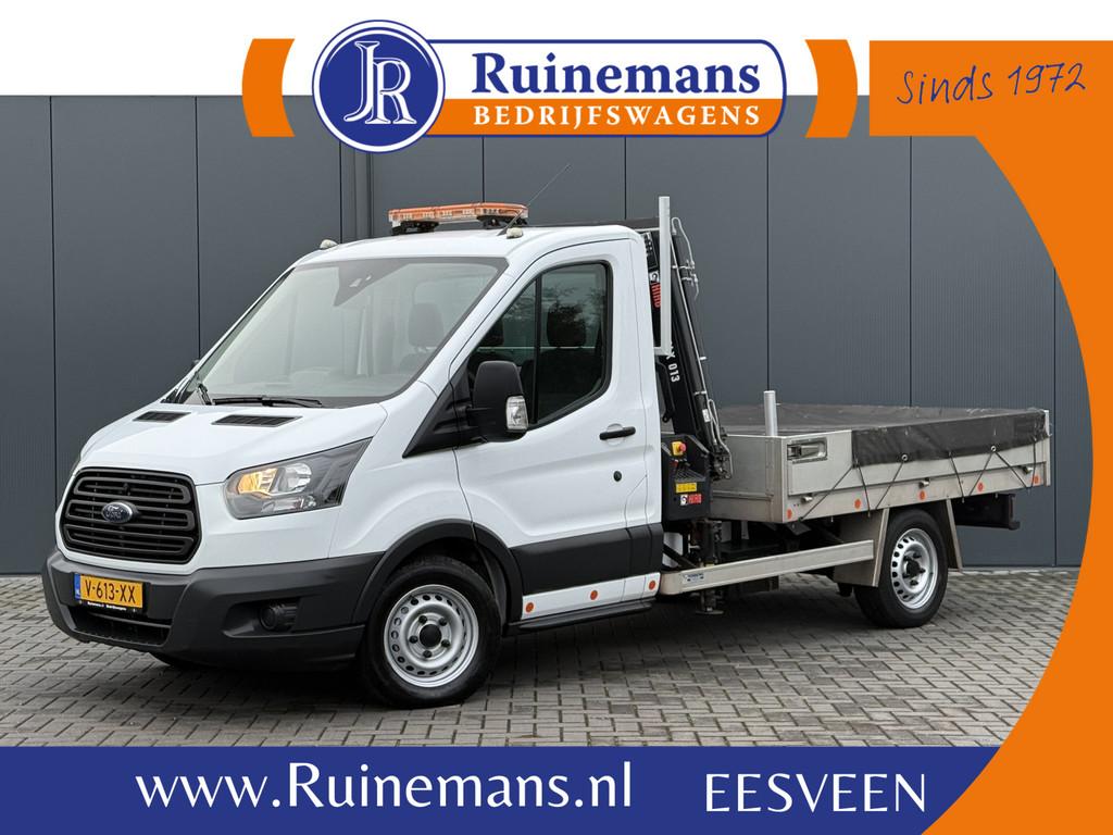 Ford Transit 2.0 TDCI EURO 6 / PICK UP / HIAB KRAAN T-CLX 01, Auto's, Bestelauto's, Euro 6, 4 cilinders, Wit, Bedrijf