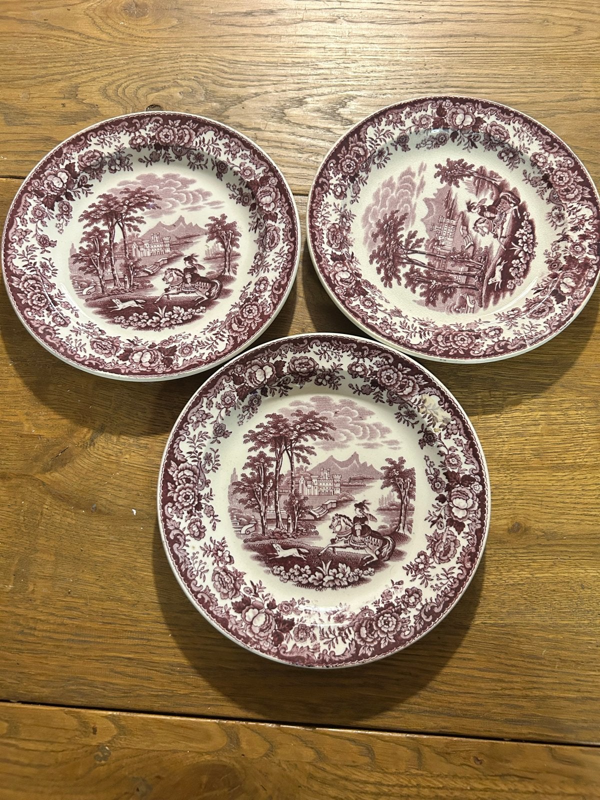 3 Petrus Regout Amazone borden - Antiek en decoratief, Antiek en Kunst, Antiek | Servies los, Ophalen of Verzenden