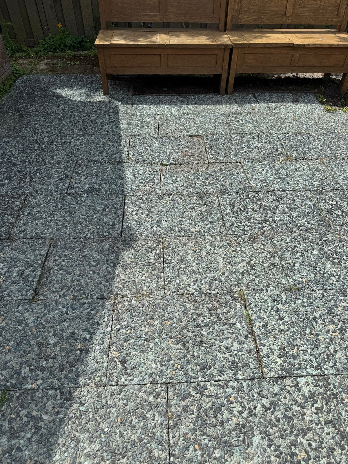 Gebruikte terrastegels met grindstructuur, Tuin en Terras, Tegels en Klinkers, Ophalen, Gebruikt, 10 m² of meer, Beton