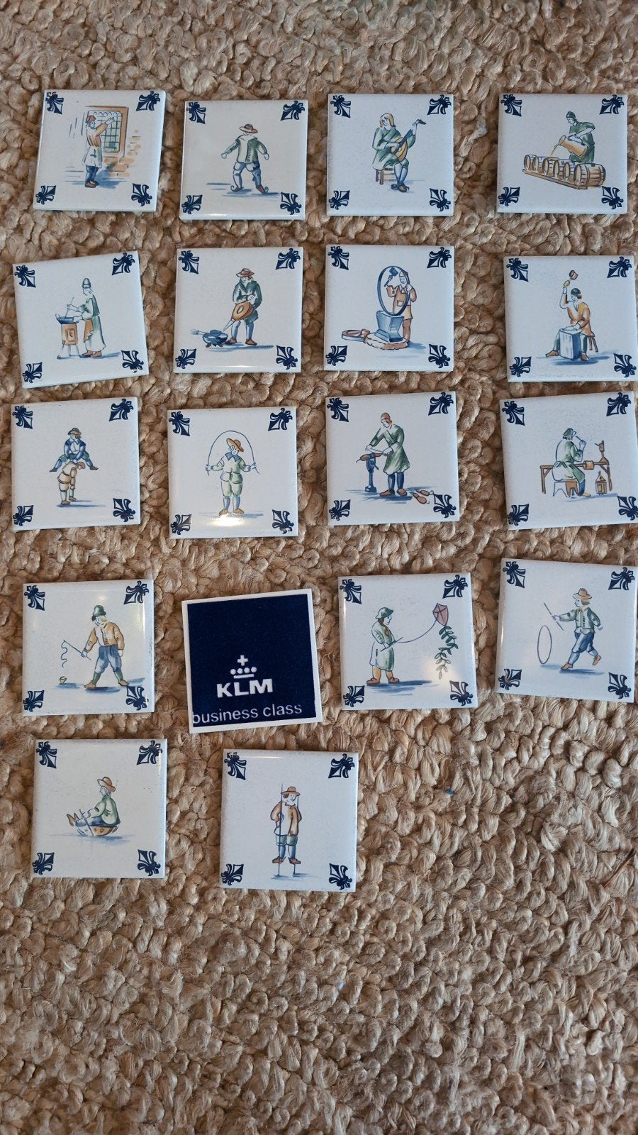KLM Delfts Blauw tegeltjes (19 stuks), Ophalen of Verzenden