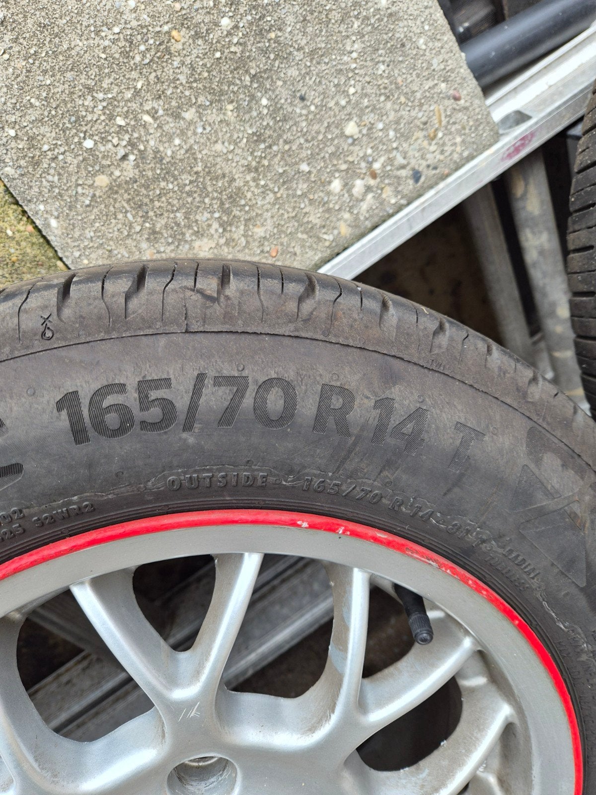 Continental EcoContact 6 banden met velgen 165/70 R14, 14 inch, Gebruikt, Banden en Velgen, Ophalen of Verzenden