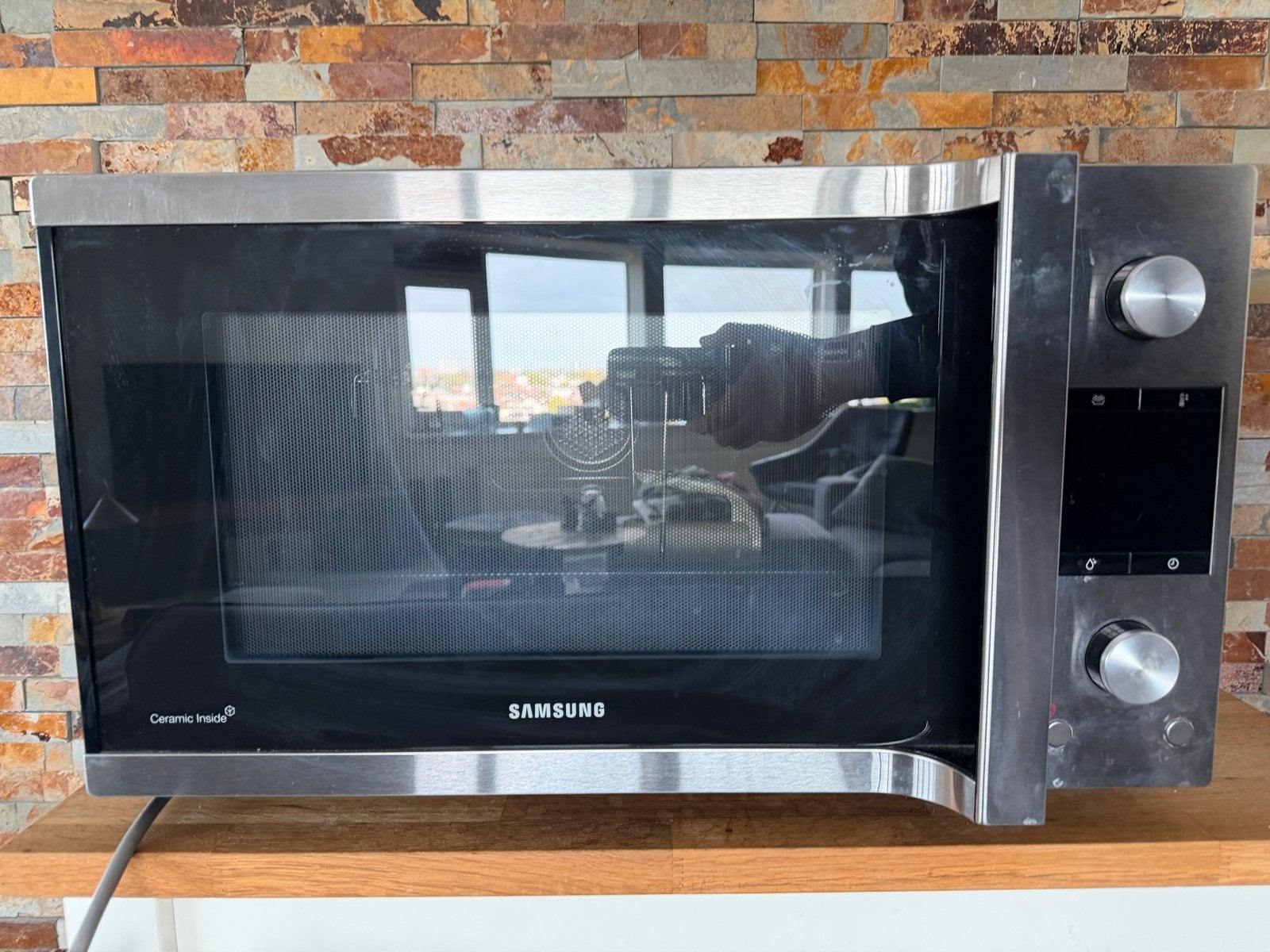 Samsung MC455TBRCSR Combimagnetron - Zilver/Zwart, Witgoed en Apparatuur, Ophalen, Combimagnetron, Gebruikt, Grill