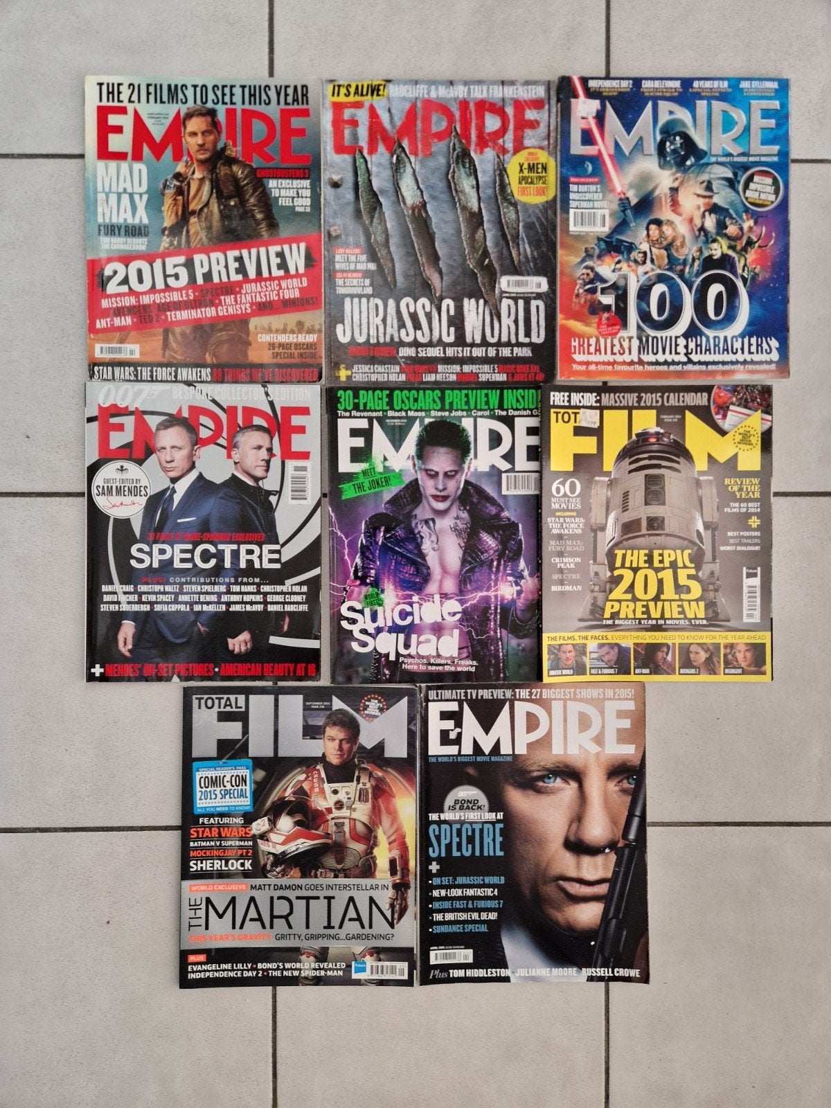 10 x 2015 empire movie magazine suicide squad jurassic world, Ophalen of Verzenden, Muziek, Film of Tv
