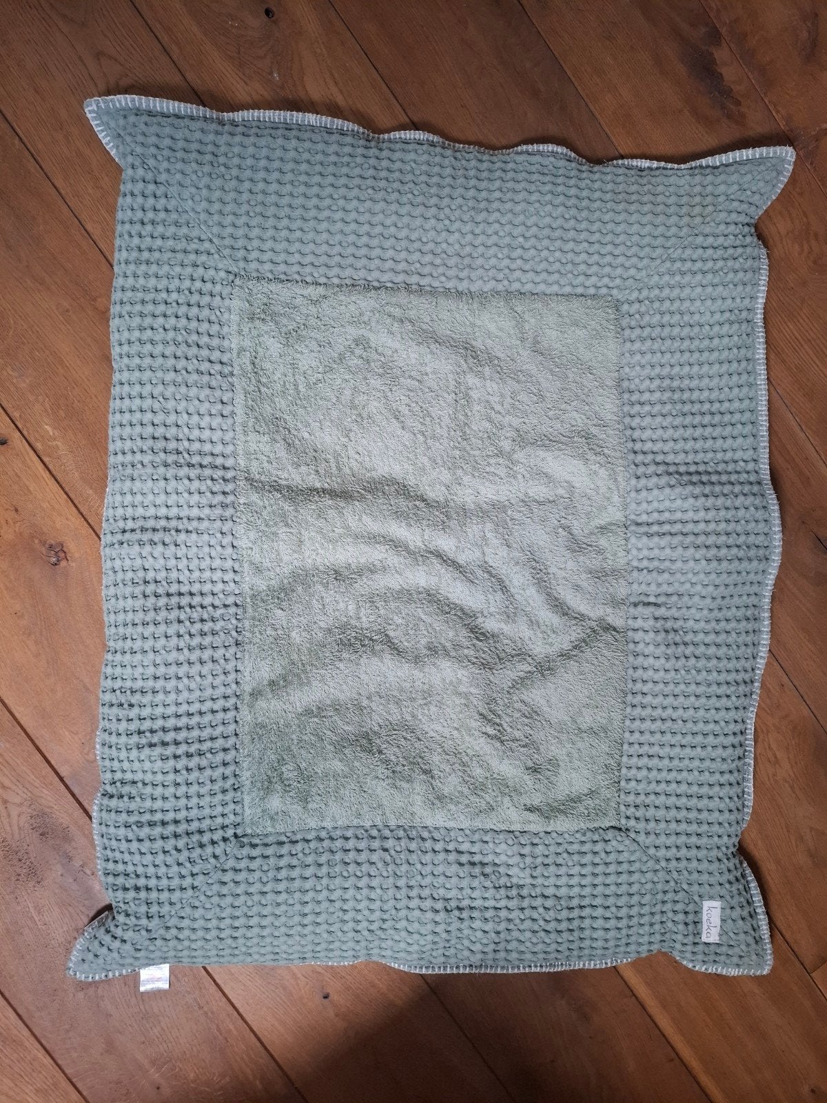 Koeka Boxkleed wafel Amsterdam - sapphire/silver grey 75x95, Ophalen, Gebruikt, Rechthoekig, Boxkleed