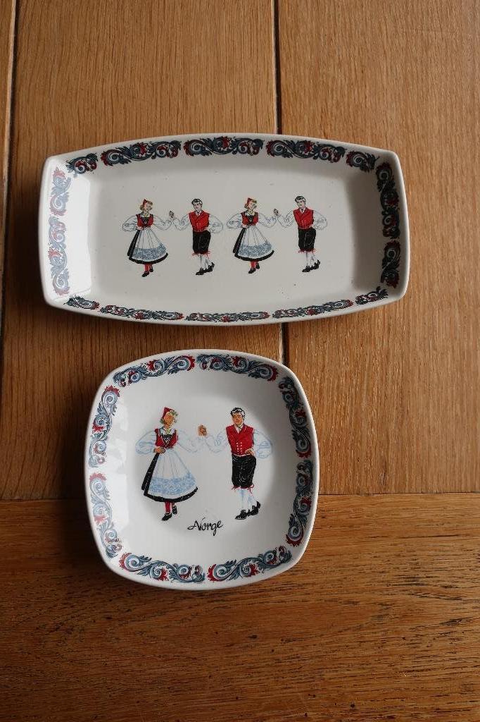 twee bordjes Norge Norway - Figgjo Flint, Ophalen of Verzenden
