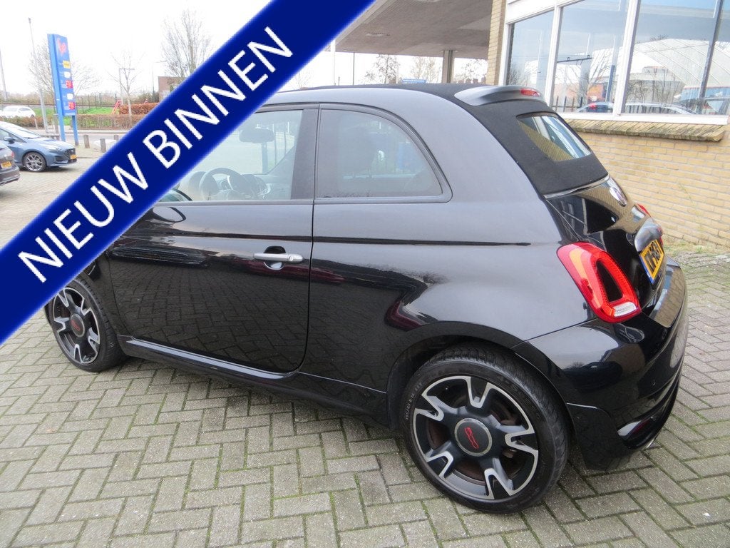 Fiat 500C 0.9 TwinAir Lounge-6 versn.-NAVI-CLIMA-NAP-GARANTI, Auto's, Fiat, Voorwielaandrijving, Gebruikt, Leder en Stof, Zwart