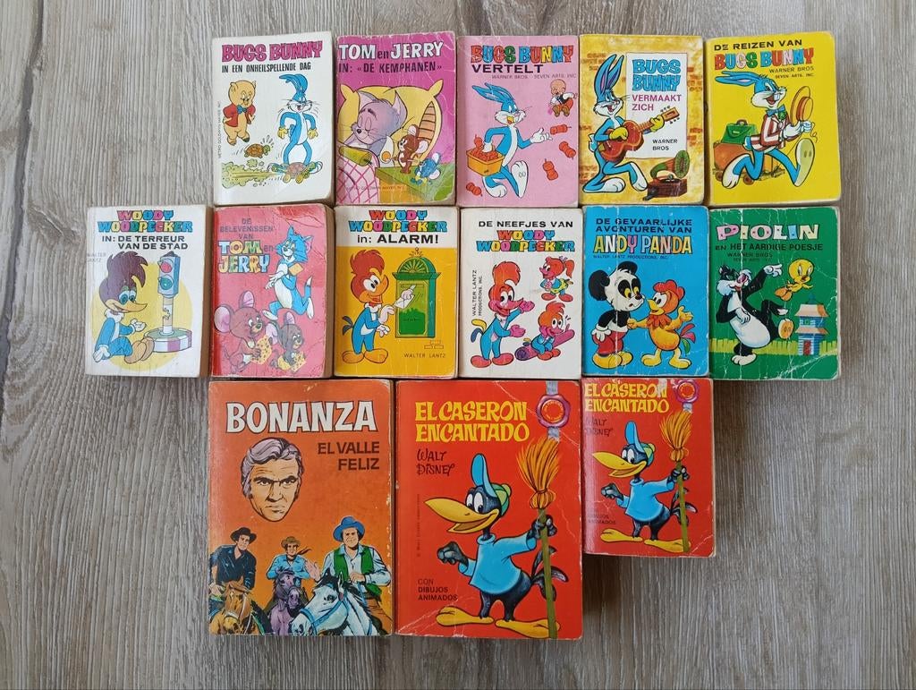14 Mini stripboekjes: Bugs Bunny, Tom & Jerry,, Boeken, Stripboeken, Meerdere stripboeken, Ophalen of Verzenden, Gelezen