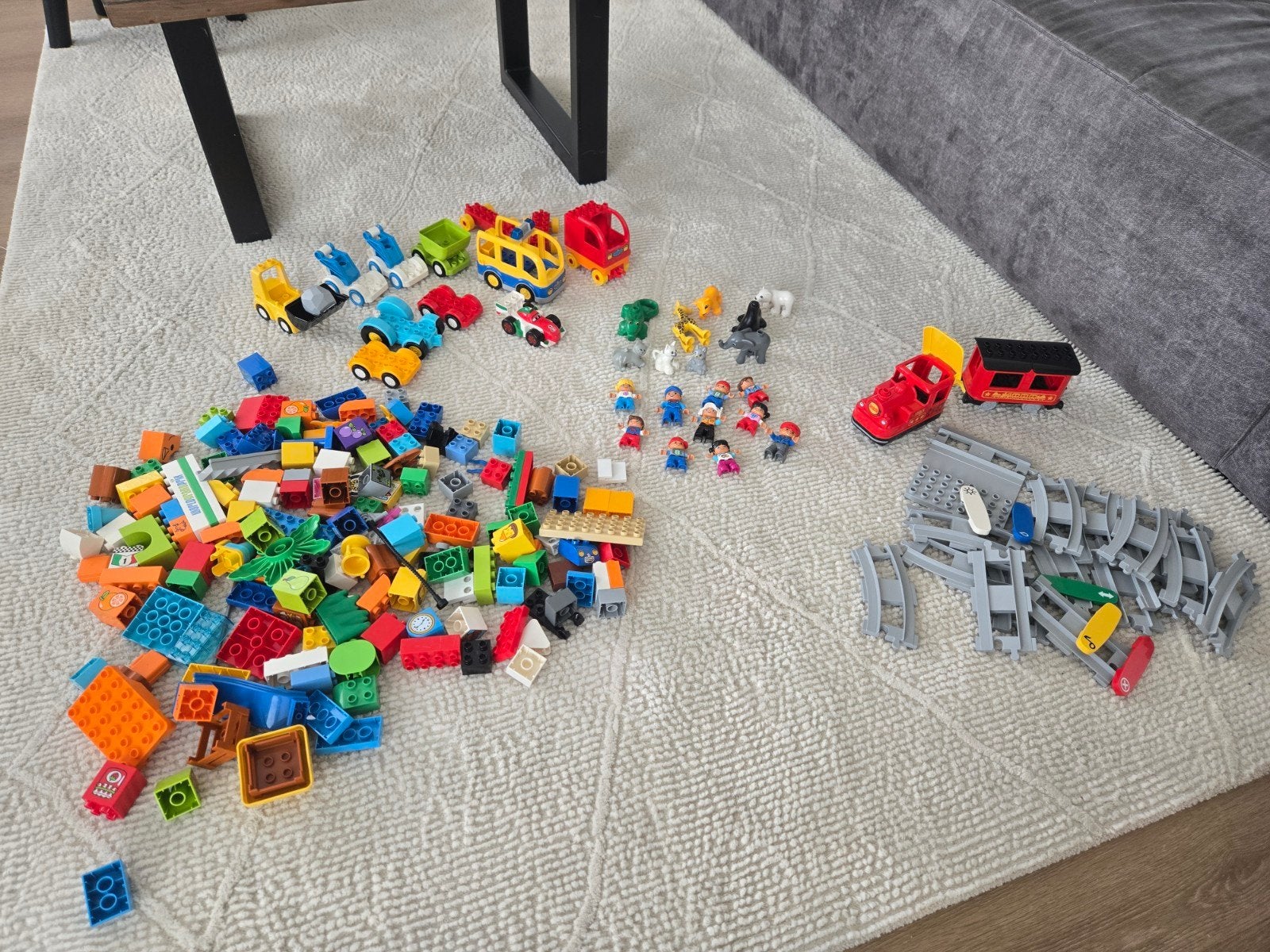 Grote Duplo collectie: trein, dieren, auto's en meer!, Inclusief minifiguren, Gebruikt, Ophalen of Verzenden, Duplo