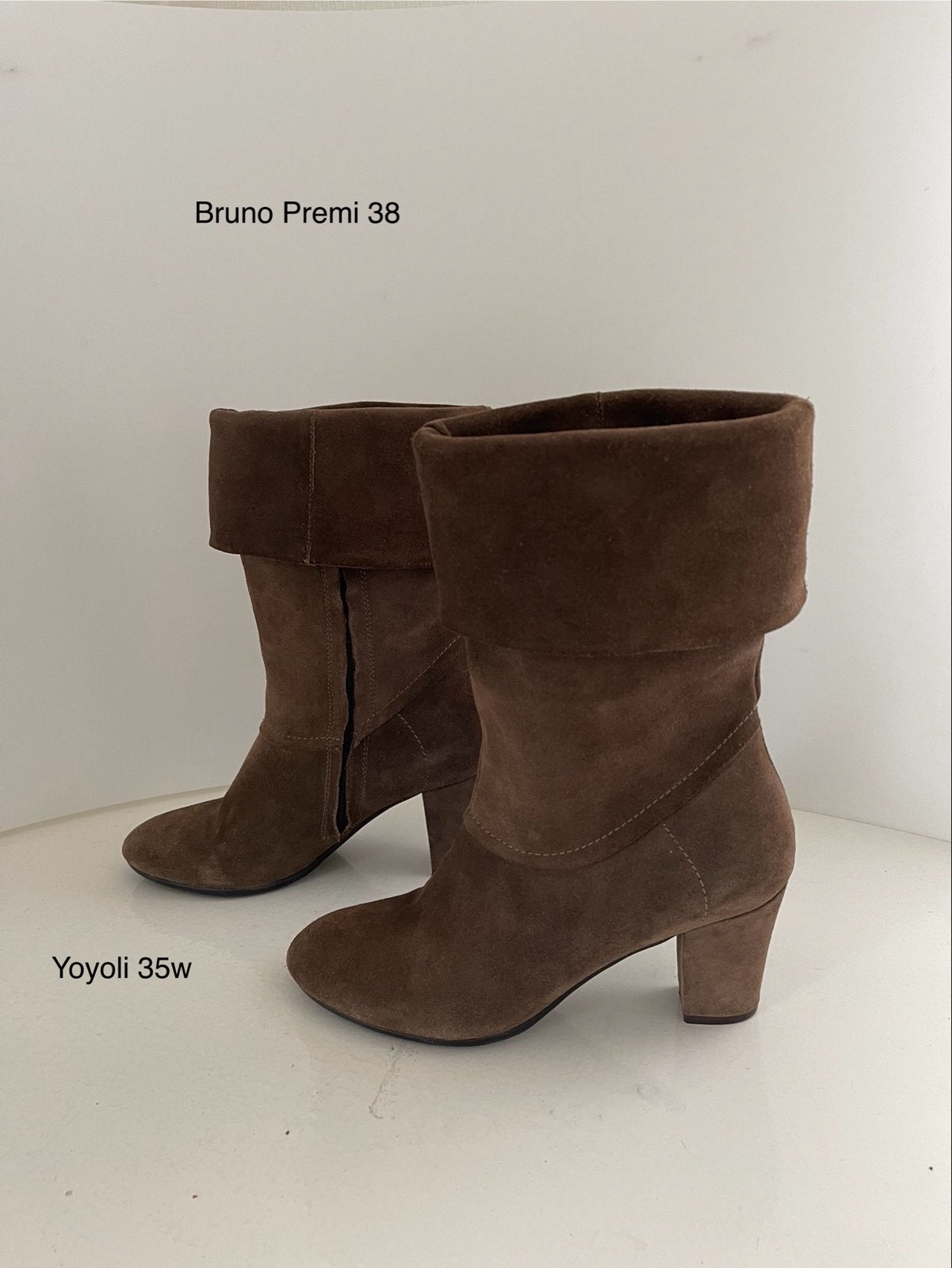35W) Bruno Premi bruine suède enkellaarzen - Maat 38, Bruin, Lage of Enkellaarzen, Ophalen of Verzenden, Gedragen