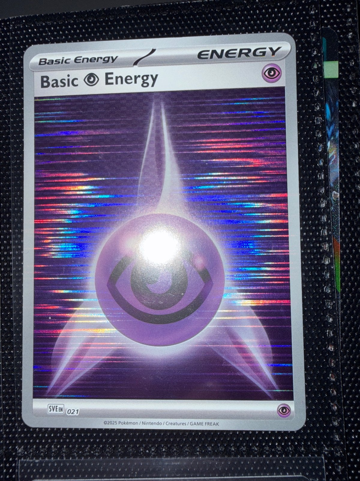 Pokémon Basic Psychic Energy SVE EN 021 Foil Kaart, Hobby en Vrije tijd, Verzamelkaartspellen | Pokémon, Ophalen of Verzenden