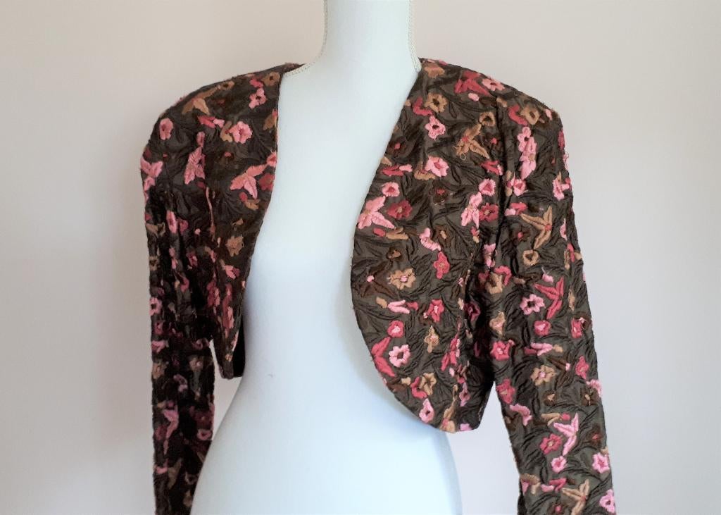 Bolero Emanuel Zoo bruin rose bloemen, Overige typen, Bruin, Emanuel Zoo, Nieuw
