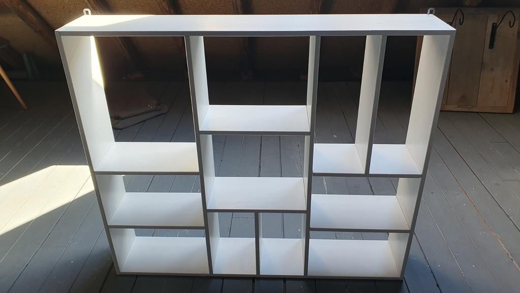 Bijzettafel, VT wonen letterbak, Huis en Inrichting, Stoelen, Gebruikt, Twee, Metaal, Stof, Wit, Ophalen