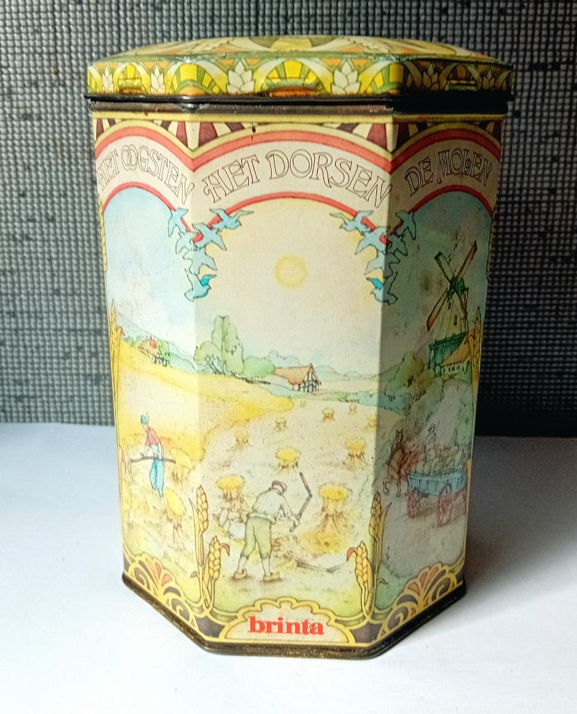 vintage blik trommel Brinta, Verzamelen, Blikken, Ophalen of Verzenden, Gebruikt, Overige