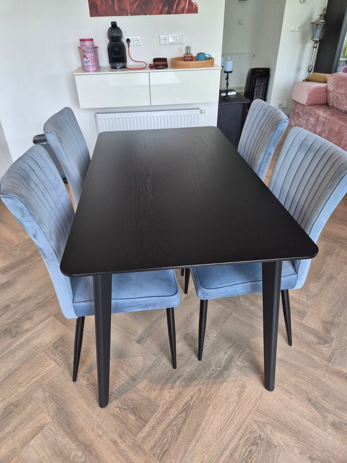 Eettafel met 4 stoelen, Ophalen, Zo goed als nieuw, 4 tot 6 stoelen