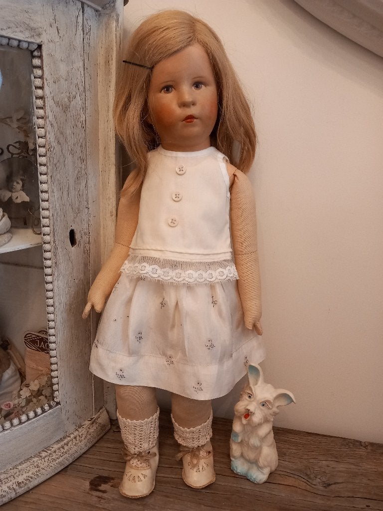 Vintage poppen kleertjes 2 delig jaren 50., Ophalen, Zo goed als nieuw, Kleertjes