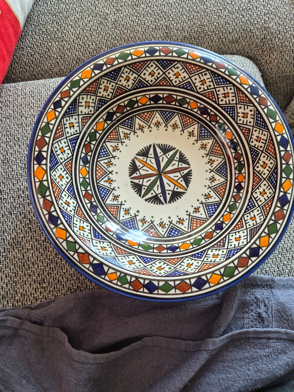 Decoratieve Marokkaanse schaal, handgeschilderd, Ophalen