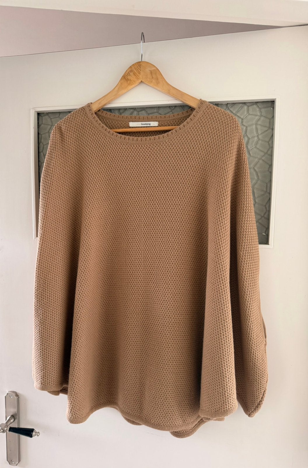 sibin linnebjerg poncho camel, Ophalen of Verzenden, Zo goed als nieuw, Bruin