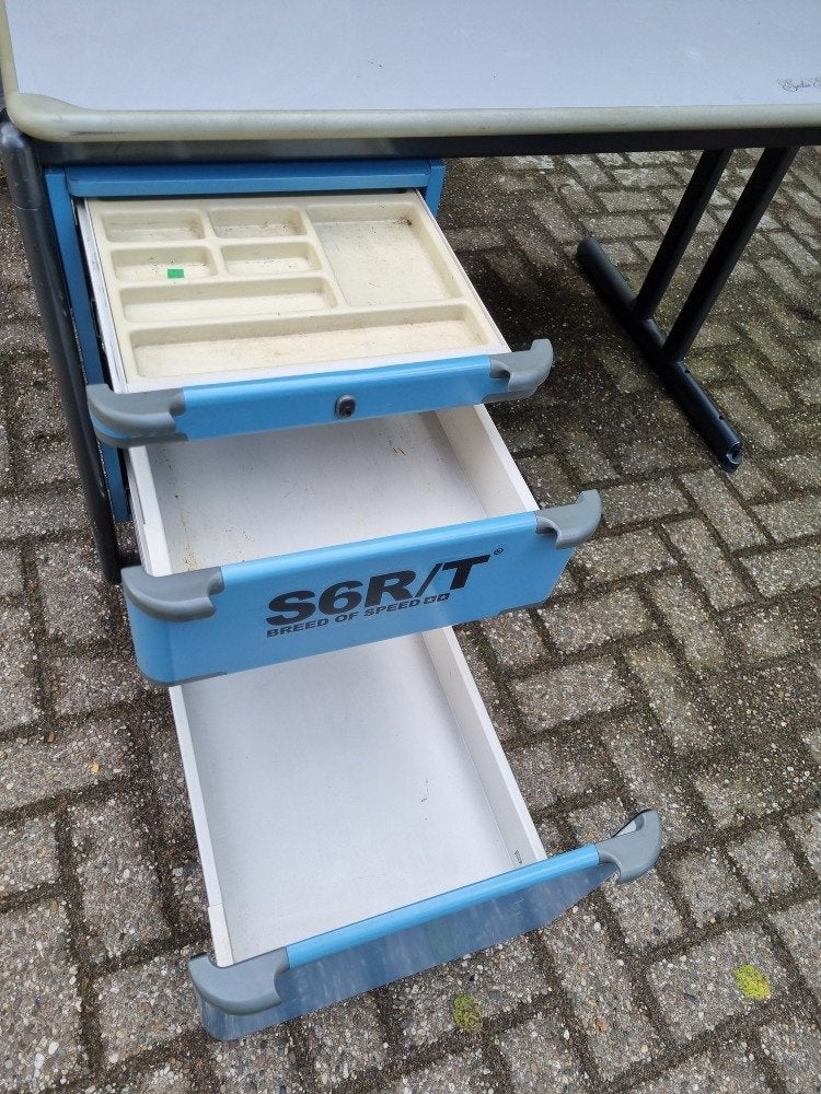 bureau vintage jaren 70 metaal blauw, Ophalen of Verzenden, 'T Olde Gre-j, Info@toldegrej.nl, Endepoelstraat 20f Didam