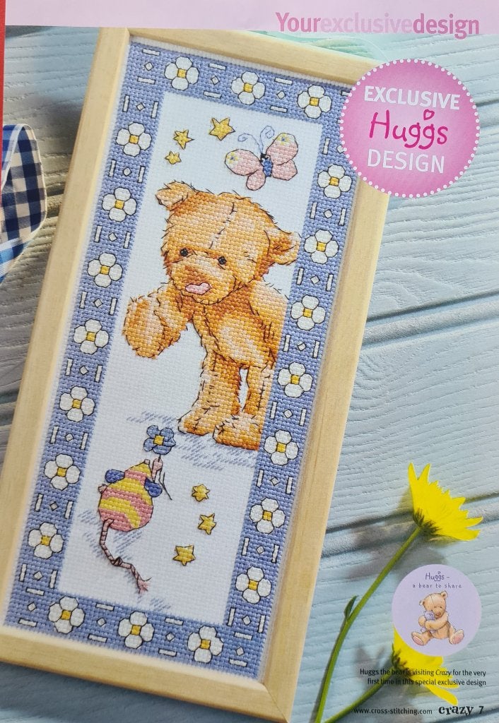 Leuke Teddybeer Huggs met muis en vlinder borduurpatroon, Ophalen, Nieuw, Handborduren, Patroon