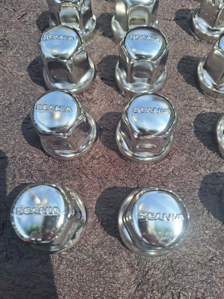 Scania ( stiholt ) wielmoerkap RVS 60 stuks + tang, Auto-onderdelen, Vrachtwagen-onderdelen, Ophalen of Verzenden, Nieuw, Scania