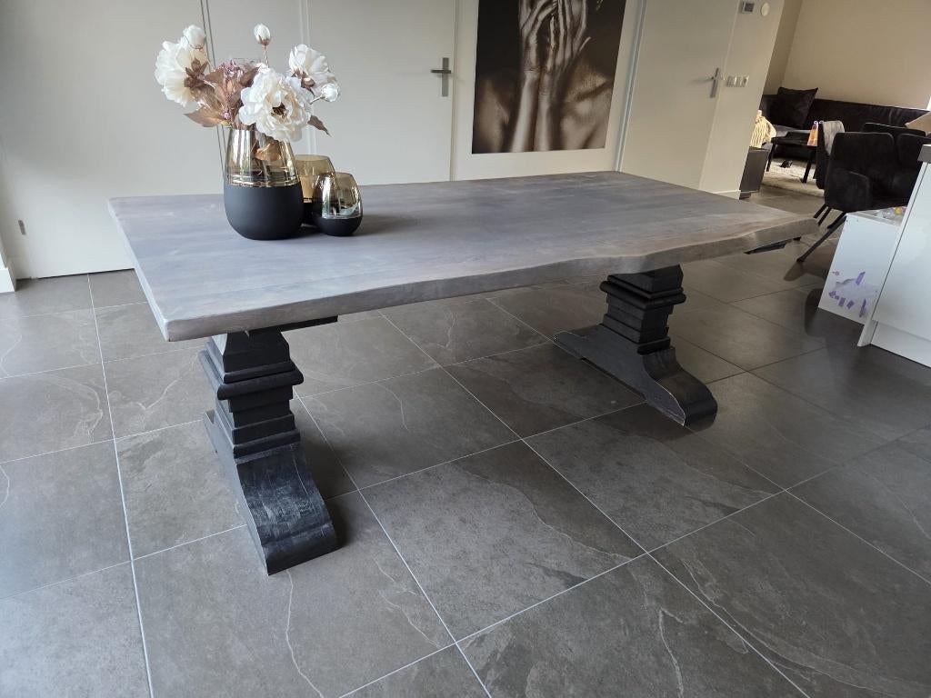 kloostertafel massief eiken, Huis en Inrichting, Tafels | Eettafels, Ophalen, Gebruikt, 100 tot 150 cm, Eikenhout